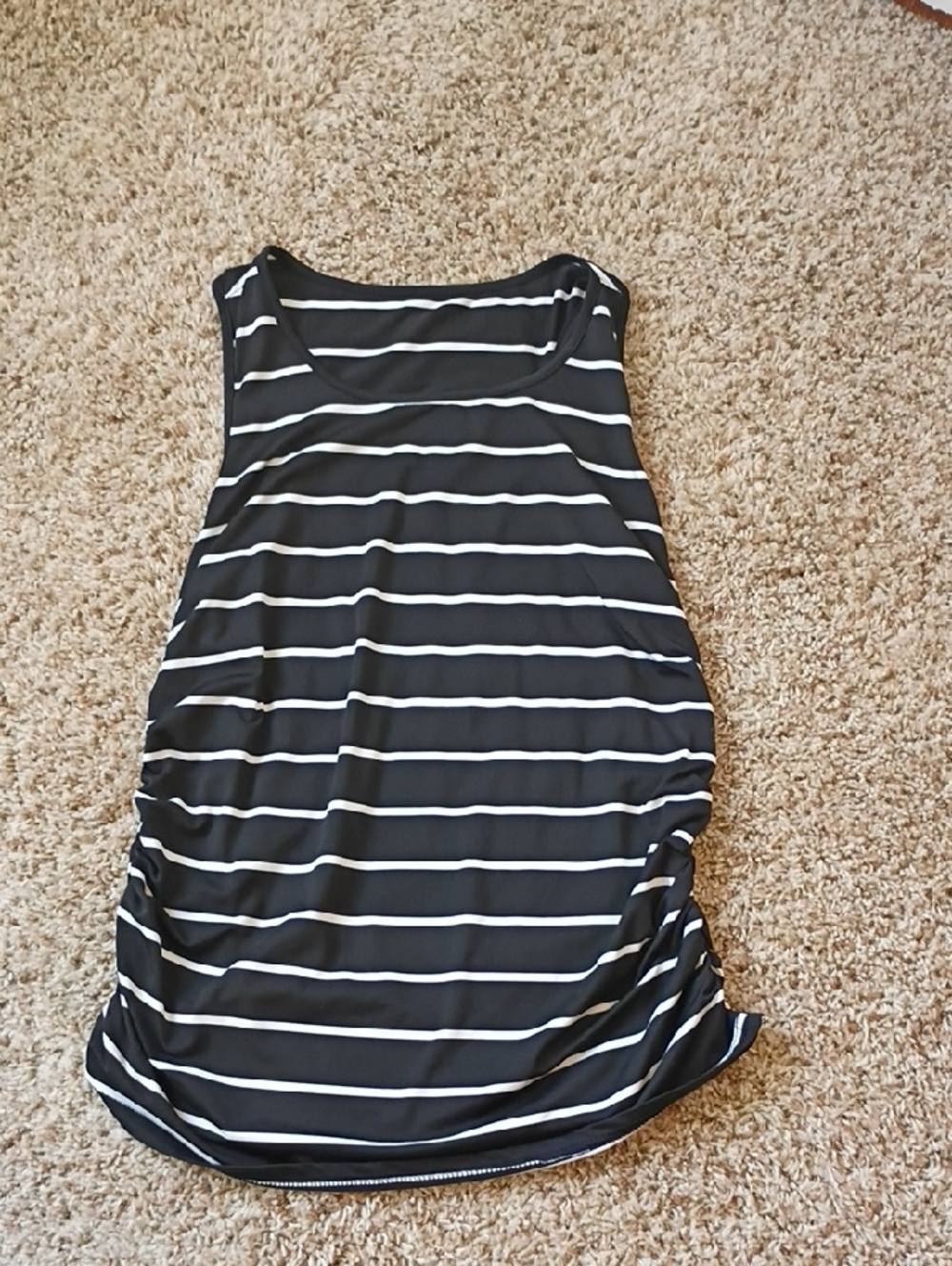 SHEIN Black and White Striped Tank Top
